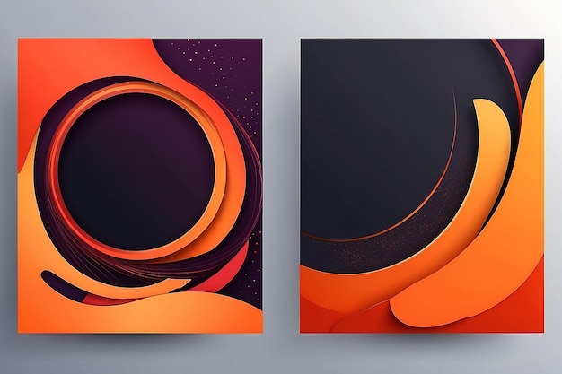 Fondo Diseño abstracto con colores naranja y rojo Formas circulares Gradientes fluidos Formas de fondo Composición Carteles de diseño futurista