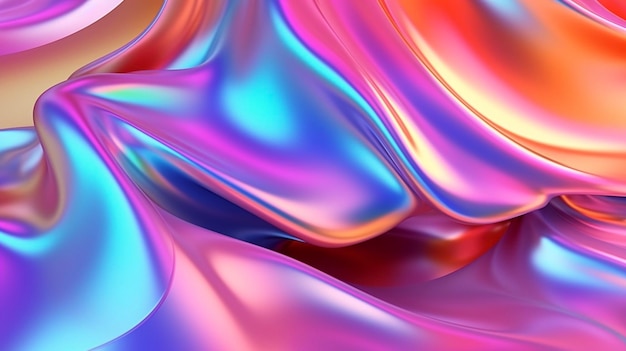 Fondo de diseño fluido de lámina holográfica colorida