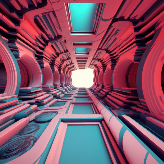 Fondo de diseño fractal futurista retro