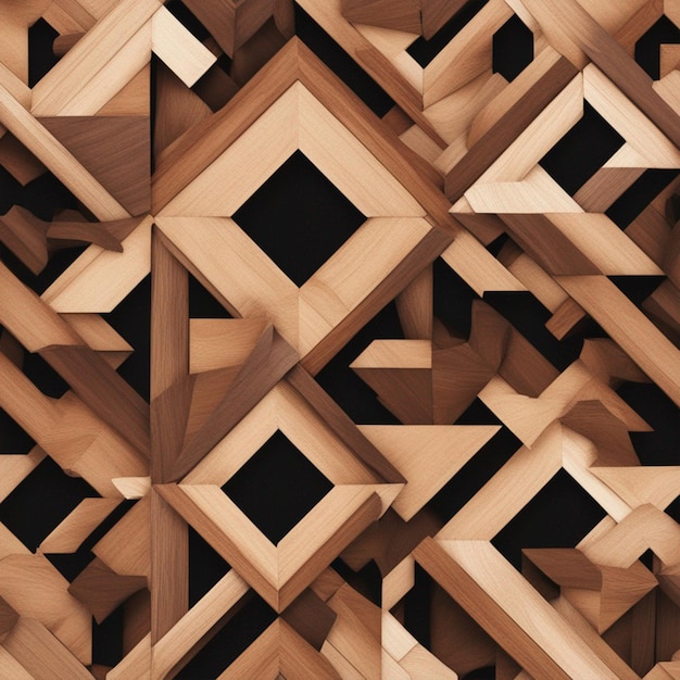 Fondo de diseño geométrico de madera con un generador de IA
