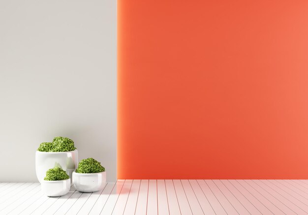 Fondo de diseño de habitación interior en blanco con representación 3D de pared vacía