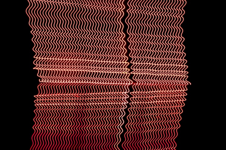 Foto fondo de diseño de línea de neón brillante, rodado con larga exposición