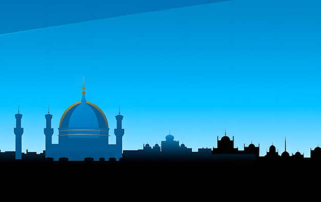 Fondo de diseño de mezquita ramadan kareem eid alfitr