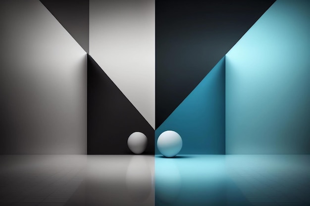 Fondo de diseño moderno abstracto de minimalismo con formas geométricas en 3D Perspectiva de paralaje mínimo