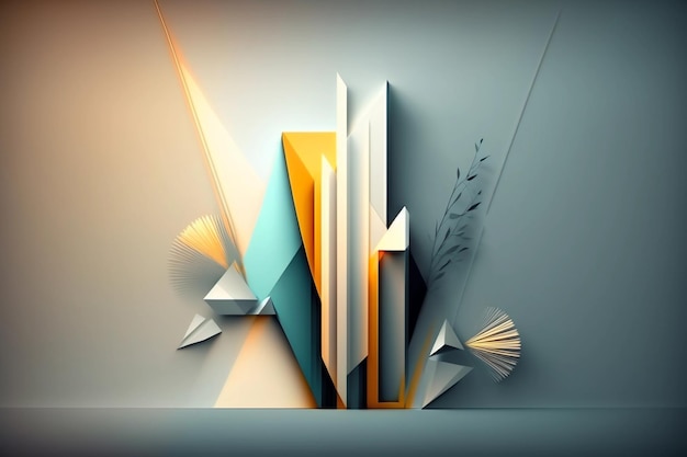 Fondo de diseño moderno abstracto de minimalismo con formas geométricas en 3D Perspectiva de paralaje mínimo