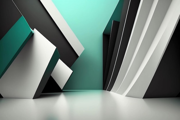 Fondo de diseño moderno abstracto de minimalismo con formas geométricas en 3D Perspectiva de paralaje mínimo