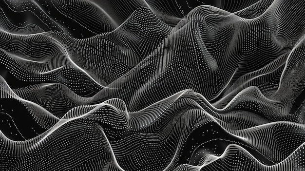 El fondo de diseño negro sin costuras de ondas abstractas.