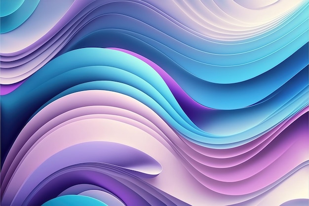 Fondo de diseño de ondas abstractas contemporáneas con color pastel