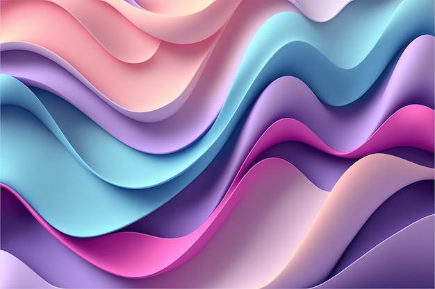 Fondo de diseño de ondas abstractas contemporáneas con color pastel