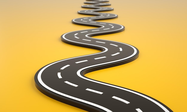 Fondo de diseño de representación aislada de carreteras sinuosas