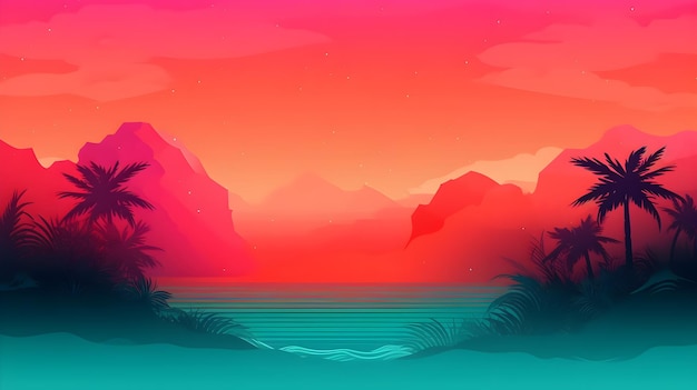 Fondo de diseño tropical de verano con motivos de selva