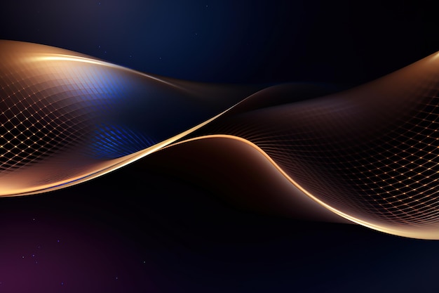 Fondo de diseño web de patrón oscuro holográfico GOLD