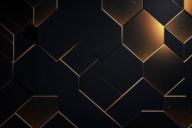 Fondo de diseño web de patrón oscuro holográfico GOLD