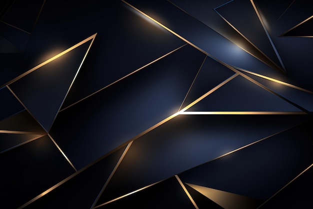 Fondo de diseño web de patrón oscuro holográfico GOLD