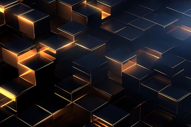 Fondo de diseño web de patrón oscuro holográfico GOLD