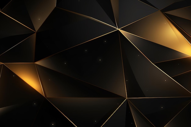 Fondo de diseño web de patrón oscuro holográfico GOLD