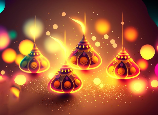 fondo de diwali con colores