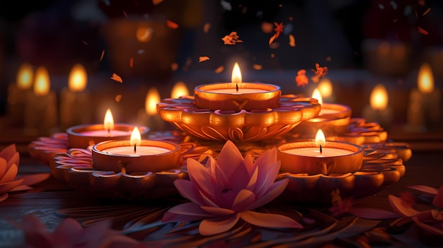 Foto fondo de diwali y dulces