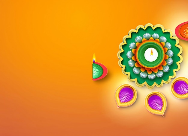 Fondo de Diwali con espacio de copia