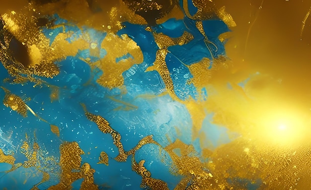 Un fondo dorado y azul con un fondo azul y las palabras "oro" en él.