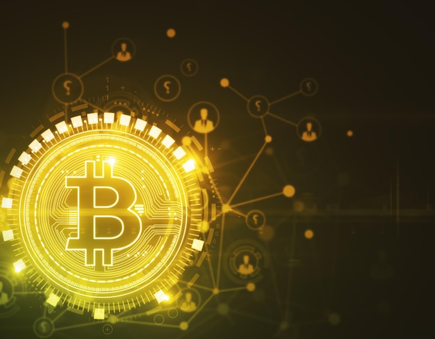 Fondo dorado de bitcoin