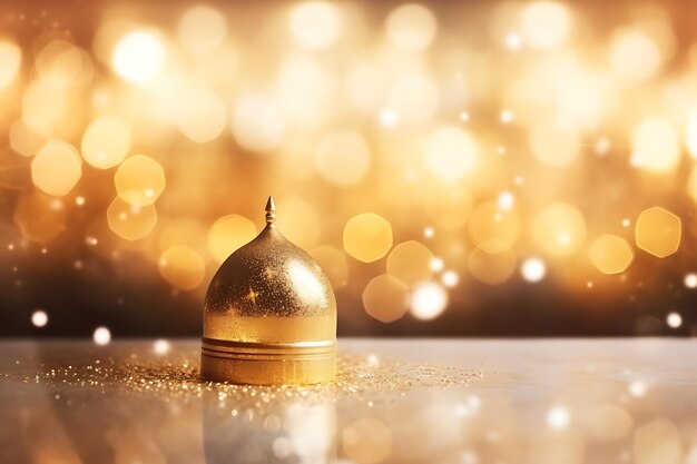 Foto el fondo dorado de bokeh de ramadán kareem