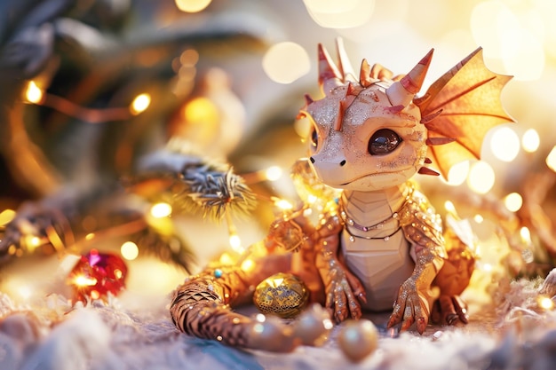 Foto fondo dorado dragón lindo feliz año nuevo chino