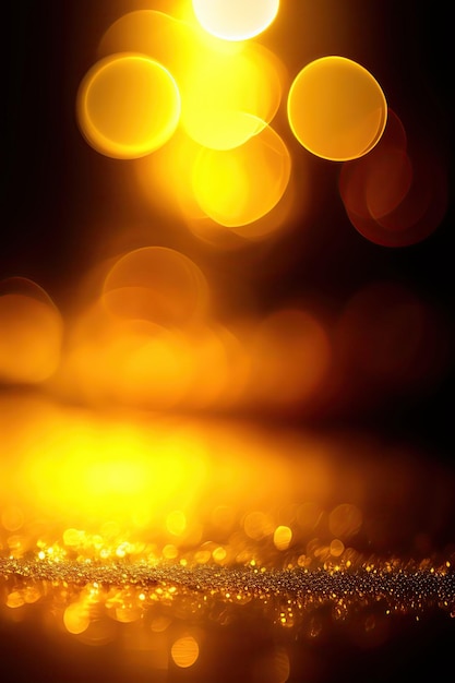 Fondo dorado con efecto Bokeh