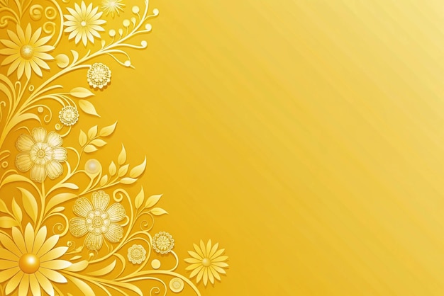 un fondo dorado con un patrón de flores y las flores del texto