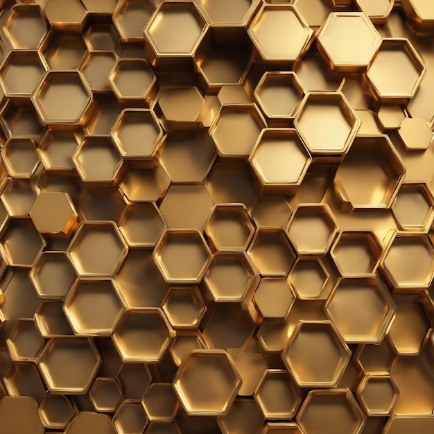 Fondo dorado con un patrón en forma de hexágonos