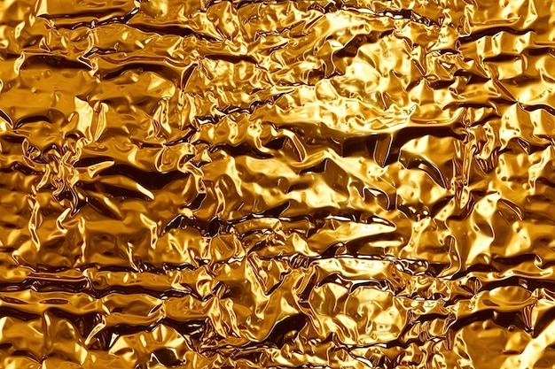 Fondo dorado con textura de hoja de oro brillante sin fisuras Ilustración generativa de IA