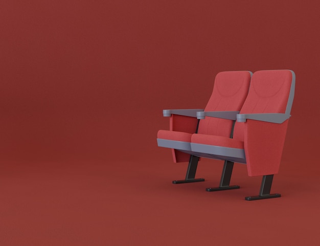 Foto fondo de dos sillas de cine rojo