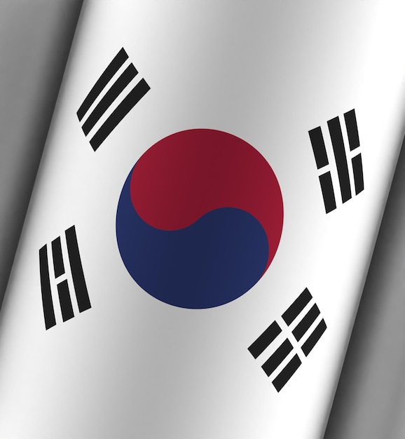 Fondo dramático de la bandera de corea del sur lleno