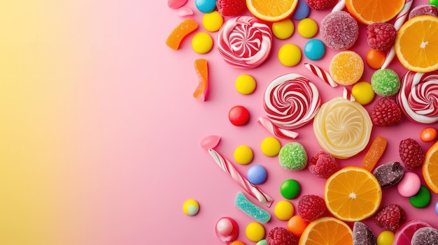 fondo de dulces hermosos con espacio de copia