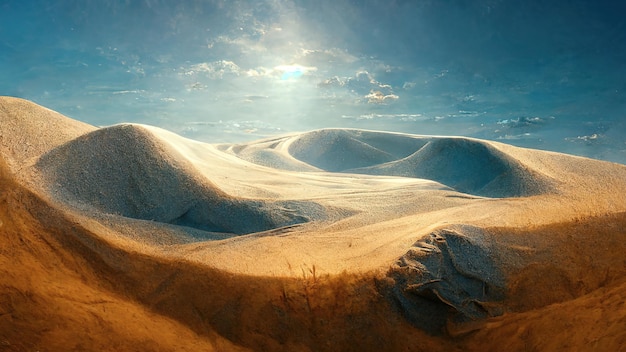 Fondo de dunas del desierto AI render