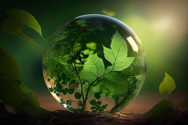 Fondo de ecología verde Generativo Ai