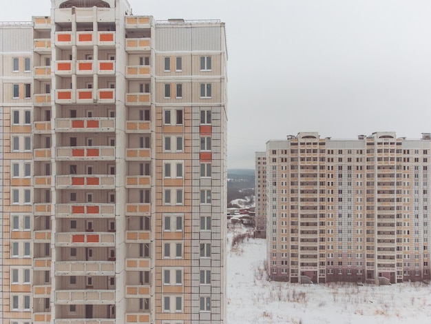 Fondo de edificio de gran altura Fachada de casa con ventanas repetitivas