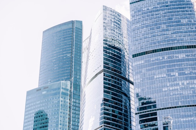 Fondo de edificios del centro de la ciudad de negocios Arquitectura de oficina moderna en el distrito financiero