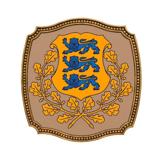 Foto fondo para editores y diseñadores fiesta nacional ilustración 3d escudo de armas de estonia