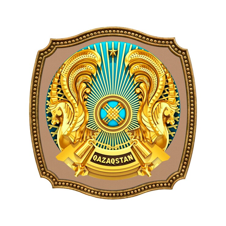 Foto fondo para editores y diseñadores fiesta nacional ilustración 3d escudo de armas de kazajstán