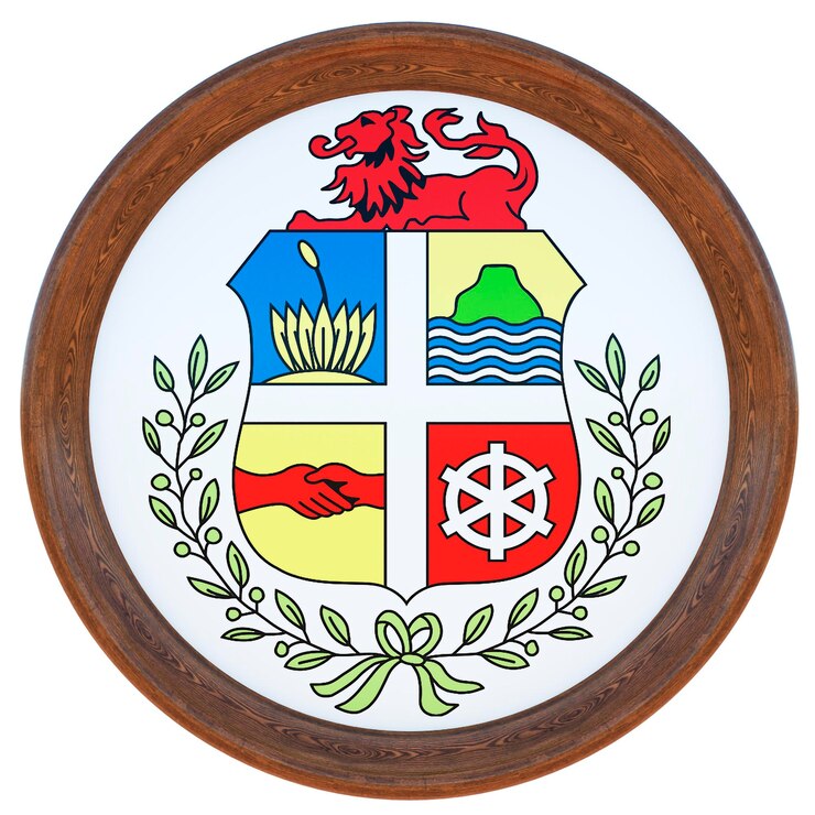 Foto fondo para editores y diseñadores fiesta nacional ilustración 3d escudo nacional aruba