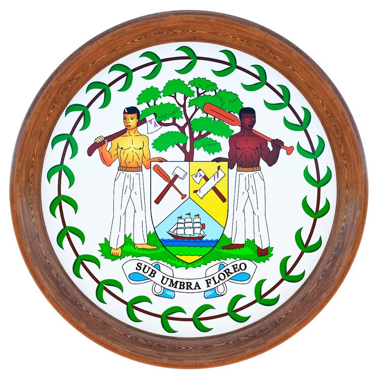 Foto fondo para editores y diseñadores fiesta nacional ilustración 3d escudo nacional belice