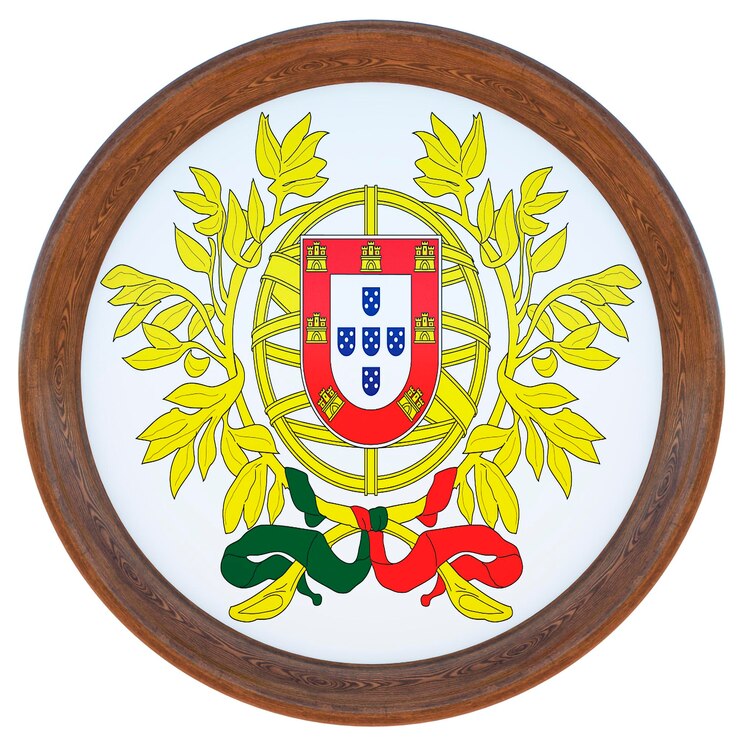 Foto fondo para editores y diseñadores fiesta nacional ilustración 3d escudo nacional portugal