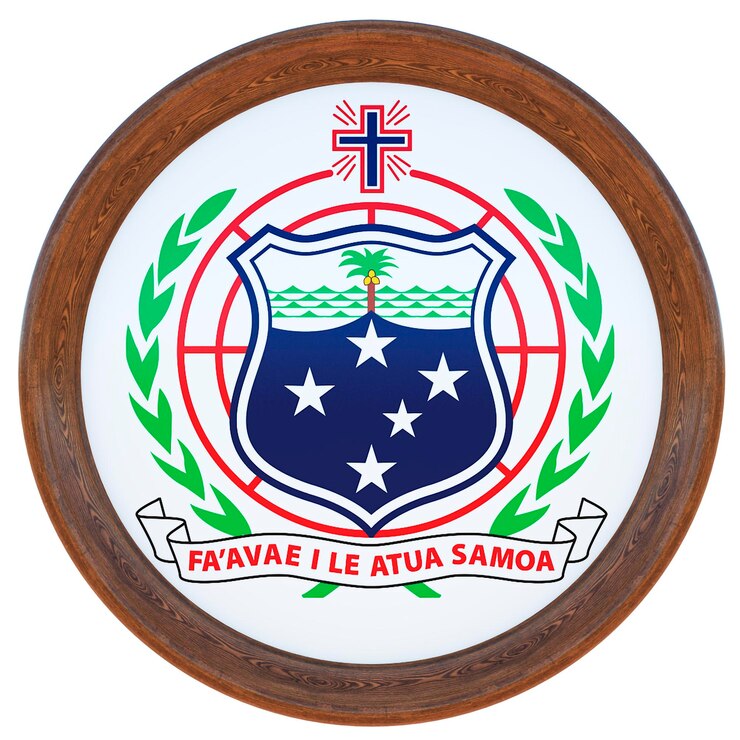 Foto fondo para editores y diseñadores fiesta nacional ilustración 3d escudo nacional samoa