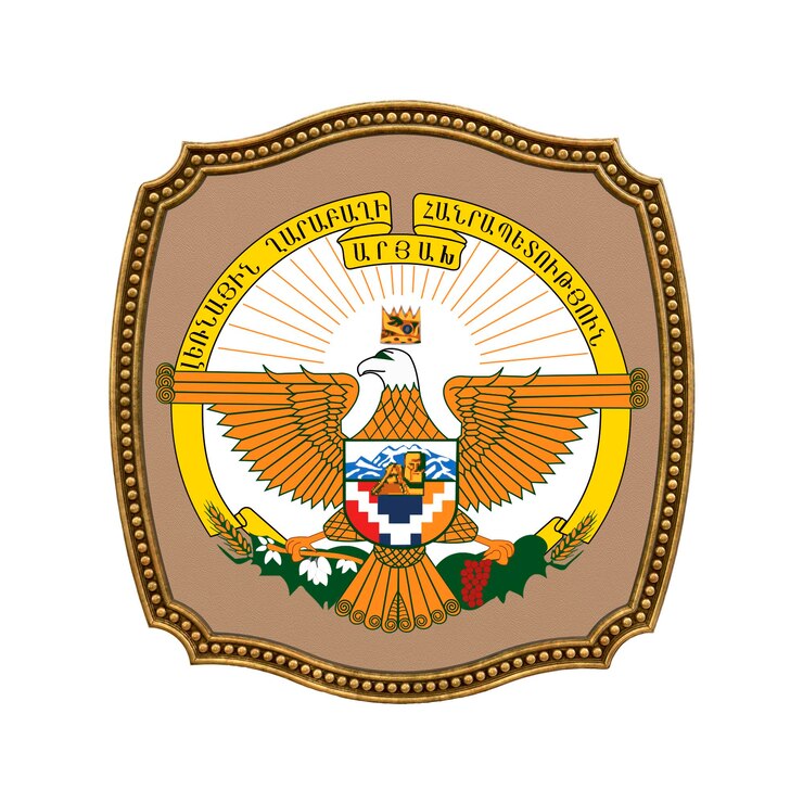 Foto fondo para editores y diseñadores fiesta nacional ilustración 3d icono escudo de armas de artsakh