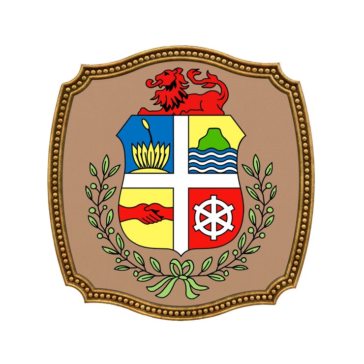 Foto fondo para editores y diseñadores fiesta nacional ilustración 3d icono escudo de armas de aruba