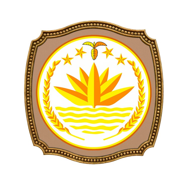 Foto fondo para editores y diseñadores fiesta nacional ilustración 3d icono escudo de armas de bangladesh