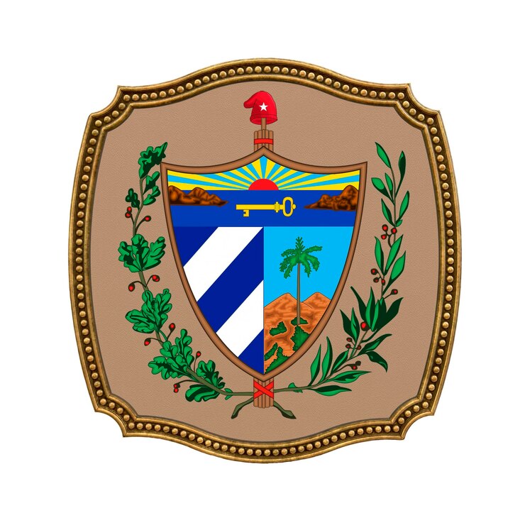 Foto fondo para editores y diseñadores fiesta nacional ilustración 3d icono escudo de armas de cuba