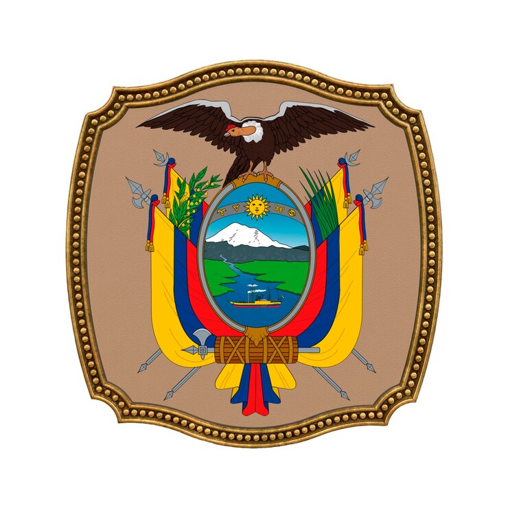 Foto fondo para editores y diseñadores fiesta nacional ilustración 3d icono escudo de armas de ecuador