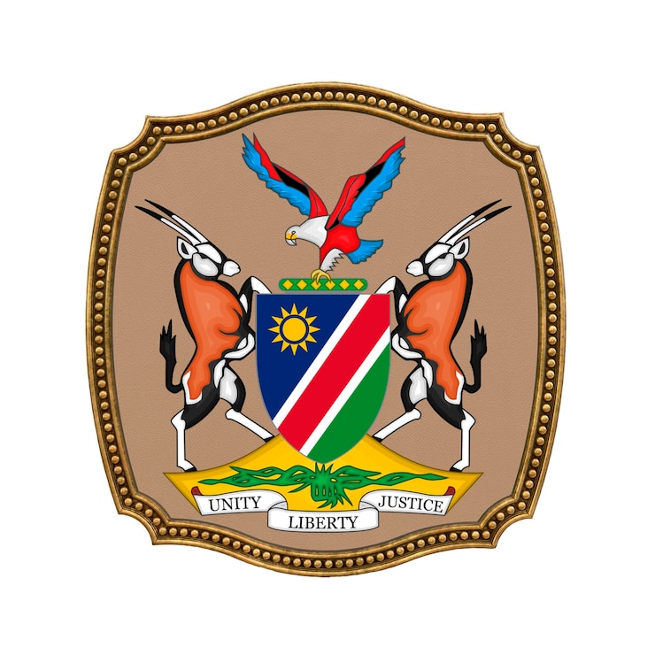 Foto fondo para editores y diseñadores fiesta nacional ilustración 3d icono escudo de armas de namibia